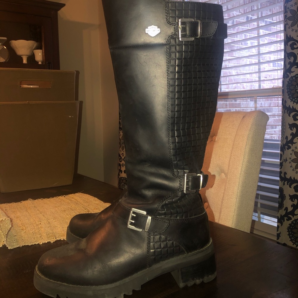 Harley Davidson Black Leather Boots